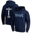 thumbnail image 1 of Men's Navy Tennessee Titans #1 Dad Pullover Hoodie, 1 of 3