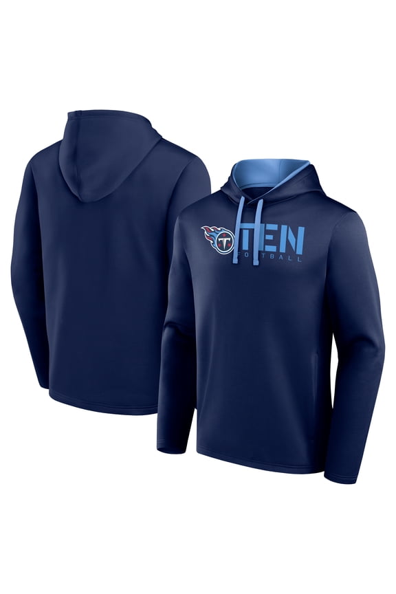 Men's Logo Athletic Navy Tennessee Titans Head Start Pullover Hoodie