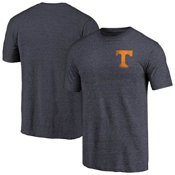 Men's Navy Tennessee Volunteers Left Chest Distressed Logo Tri-Blend T-Shirt