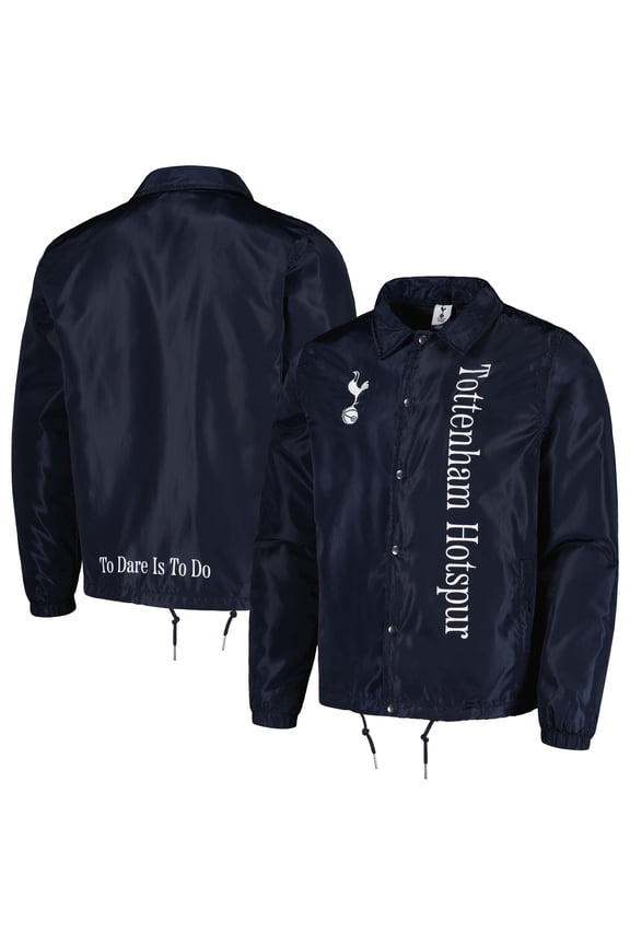 Men's Navy Tottenham Hotspur Coaches Full-Snap Jacket