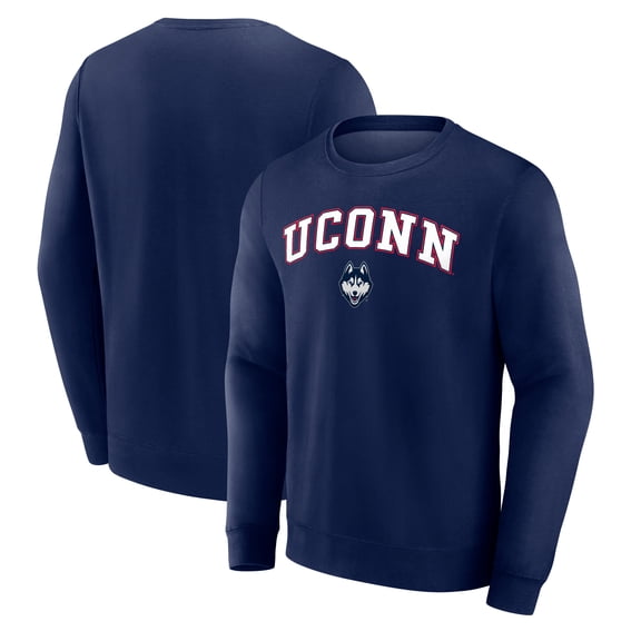 Men's Navy UConn Huskies Campus Fleece Pullover Sweatshirt