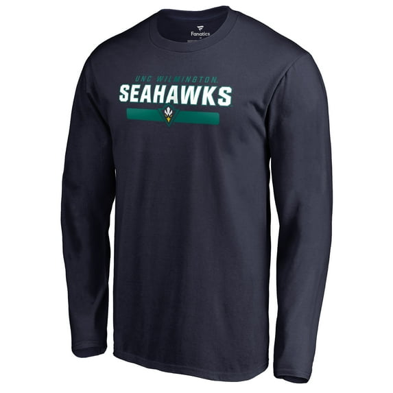 Men's Navy UNC Wilmington Seahawks Team Strong Long Sleeve T-Shirt