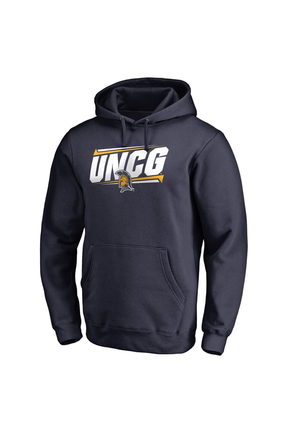 Men's Navy UNCG Spartans Double Bar Pullover Hoodie