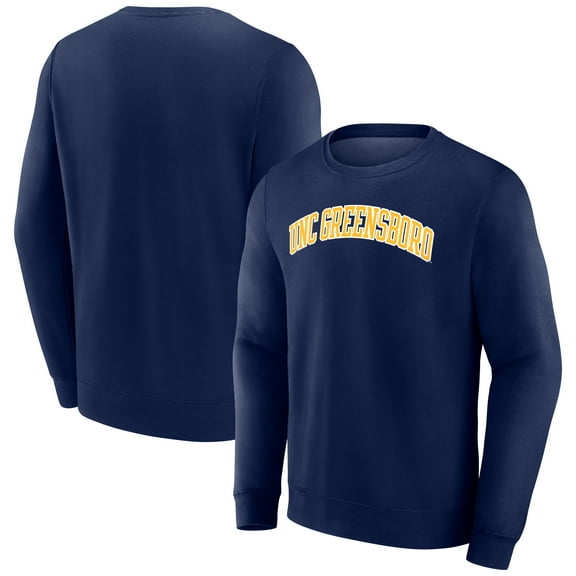 Men's Navy UNCG Spartans Short Name Fleece Pullover Sweatshirt