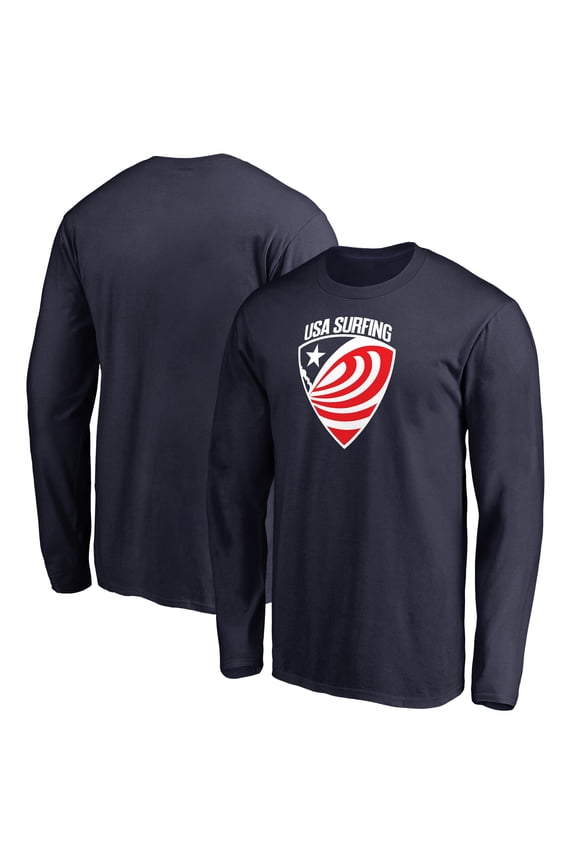 Men's Navy USA Surfing Primary Logo Long Sleeve T-Shirt
