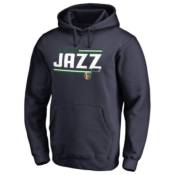 Men's Navy Utah Jazz Onside Stripe Pullover Hoodie