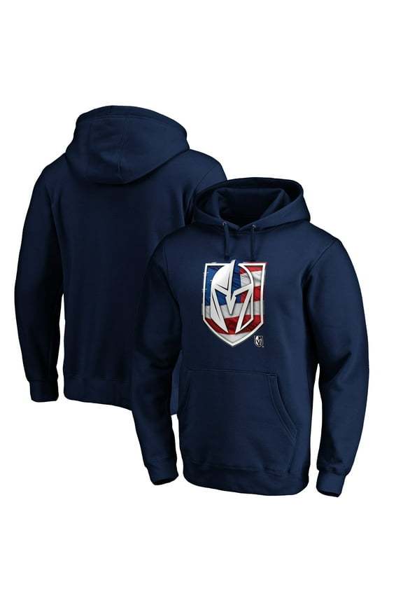 Men's Navy Vegas Golden Knights Banner Wave Logo Pullover Hoodie
