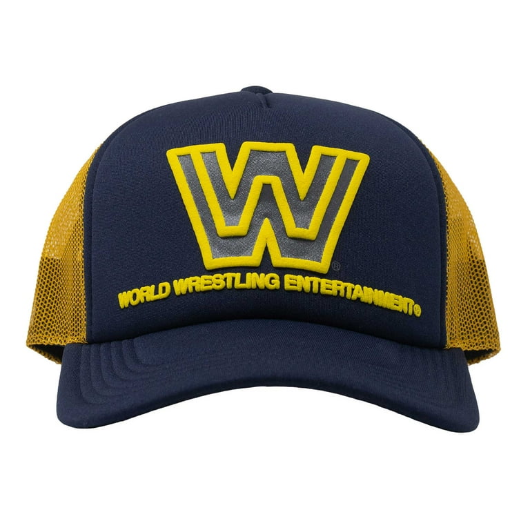 Men's Navy WWE Retro Logo Trucker Adjustable Hat
