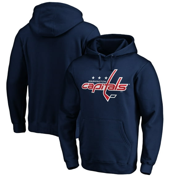 Men's Navy Washington Capitals Primary Logo Pullover Hoodie