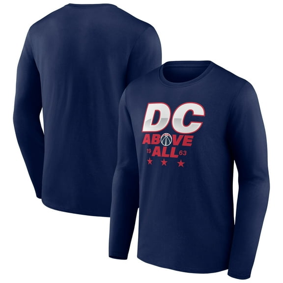 Men's Navy Washington Wizards Announcer Long Sleeve T-Shirt