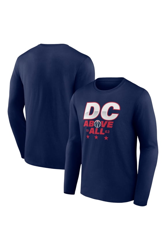 Men's Navy Washington Wizards Announcer Long Sleeve T-Shirt