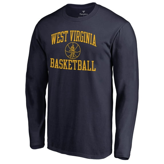 Men's Navy West Virginia Mountaineers In Bounds Long Sleeve T-Shirt