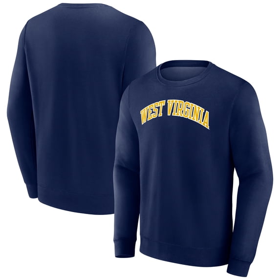 Men's Navy West Virginia Mountaineers Short Name Fleece Pullover Sweatshirt