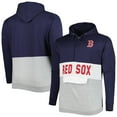 thumbnail image 1 of Men's Navy/White Boston Red Sox Big & Tall Fleece Half-Zip Hoodie, 1 of 3