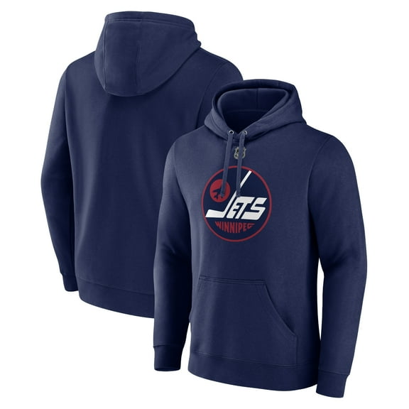 Men's Navy Winnipeg Jets Alternate Logo Pullover Hoodie
