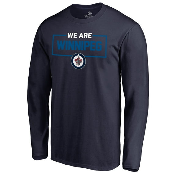 Men's Navy Winnipeg Jets Iconic Collection We Are Long Sleeve T-Shirt