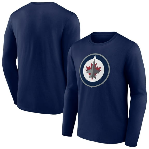 Men's Navy Winnipeg Jets Primary Logo Team Long Sleeve T-Shirt