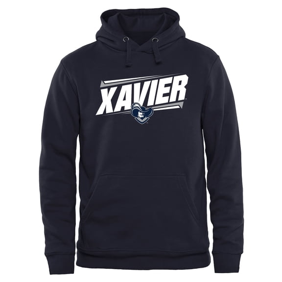 Men's Navy Xavier Musketeers Double Bar Pullover Hoodie