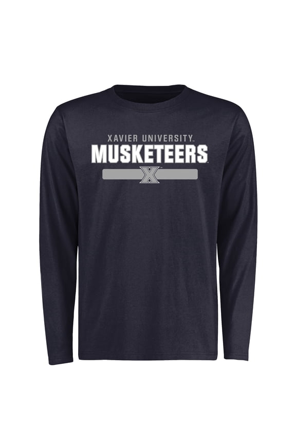 Men's Navy Xavier Musketeers Team Strong Long Sleeve T-Shirt