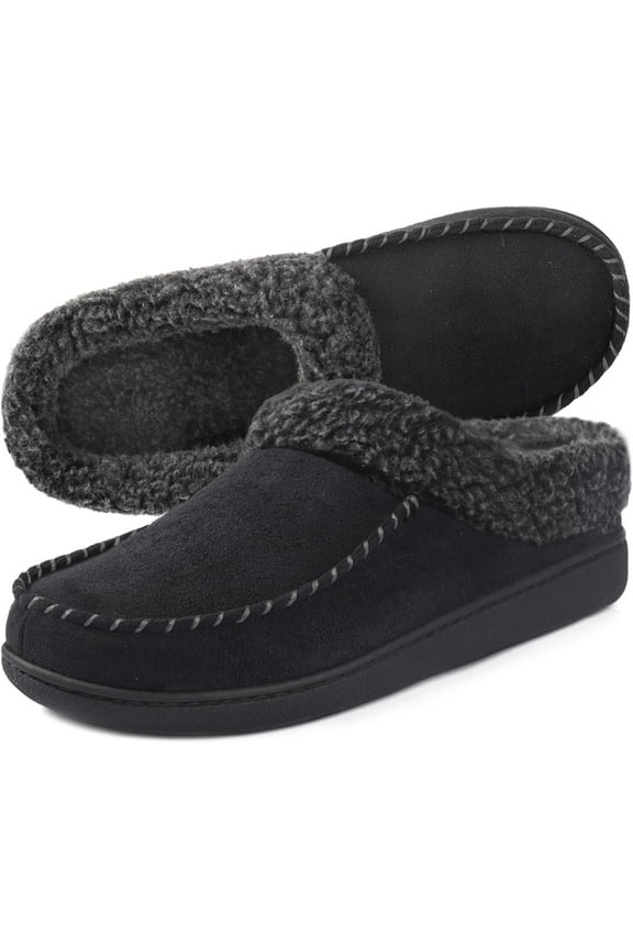 Men's Nealon Moccasin Clog Slipper, Slip on Indoor/Outdoor House Shoes