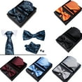 thumbnail image 1 of Men's Neck Bow Tie Set Gift Box 5-Piece Set Neckties Business Dress Neckties, Wedding Groom and Groomsmen Gifts, 1 of 5