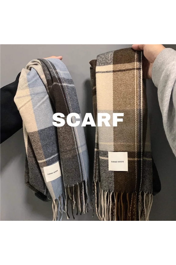 Brown Plaid - Men's Neck Scarf