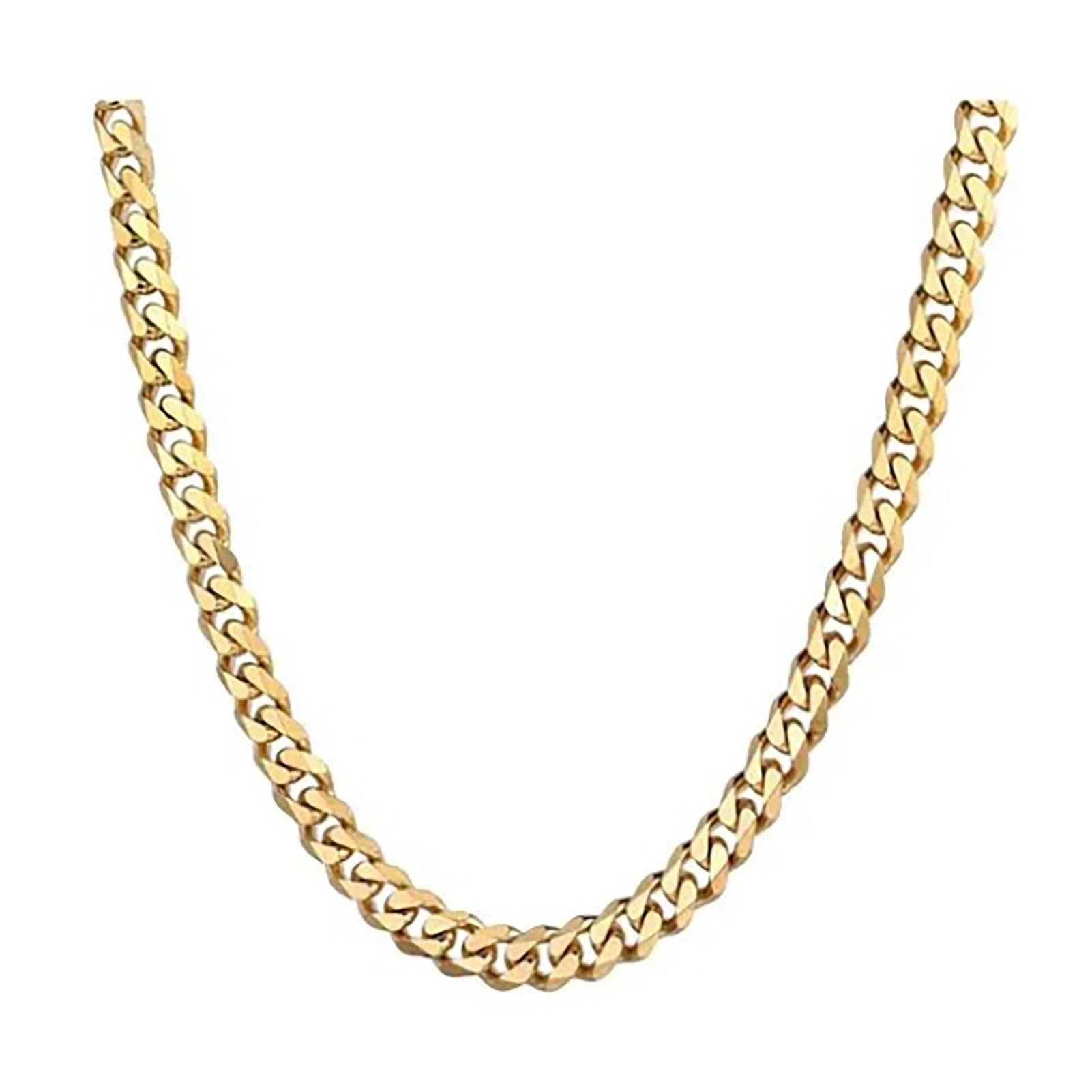 Men's Necklace Exquisite HipHop Trendy Cuban Gold Men's Titanium Steel Necklace Electroplated Chain
