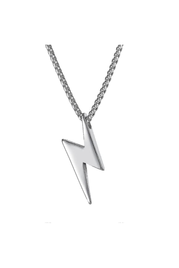 Men's Necklace With Pendant, Stainless Steel Necklace Chain Silver Lightning Gothic Biker Men's Accessories 55cm Ball Chain Steel Ball Chain Men's Lig