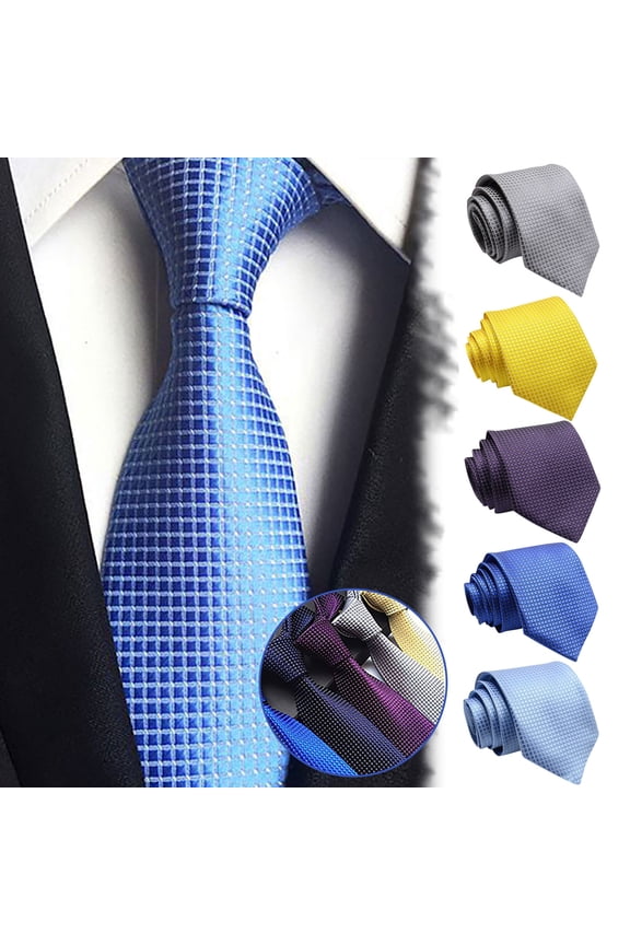 Men's Necktie Classic Checkered Formal for Business Office Interview Occasions Yellow One Size