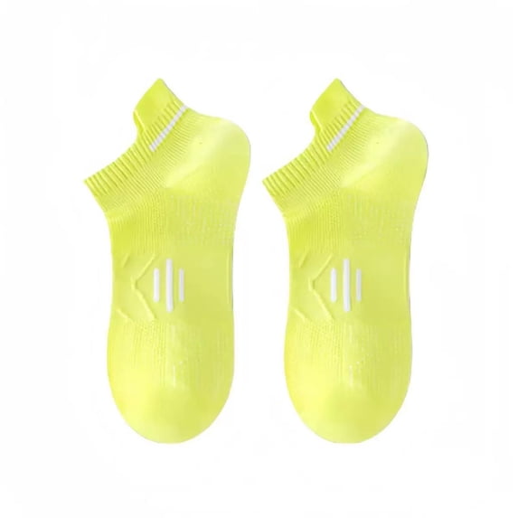 Men's Neon Green Athletic Socks Thin Breathable Sweat Absorbing Ankle Sports Socks for Running Gym Training Lightweight Moisture Wicking Short Crew Socks One Size