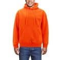 thumbnail image 1 of Men’s Neon High Visibility Sweater Pullover & Zipper Hoodie Fleece Sweatshirt (Neon Orange Pullover, 2XL), 1 of 3