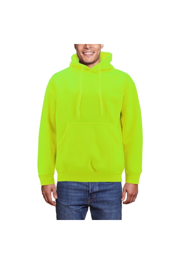 Neon High Visibility Fleece Pullover & Zipper Hoodie Sweatshirts (Men's), Size L