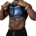 thumbnail image 1 of Men's Neoprene Sweat Vest Sauna Suit Body Shaper Weight Loss Zipper Tank Tops Active Training Shirt, Gray, M, 1 of 8