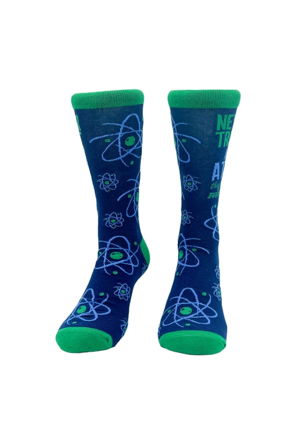 Men's Never Trust An Atom They Make Up Everything Socks Funny Nerdy Science Joke Footwear