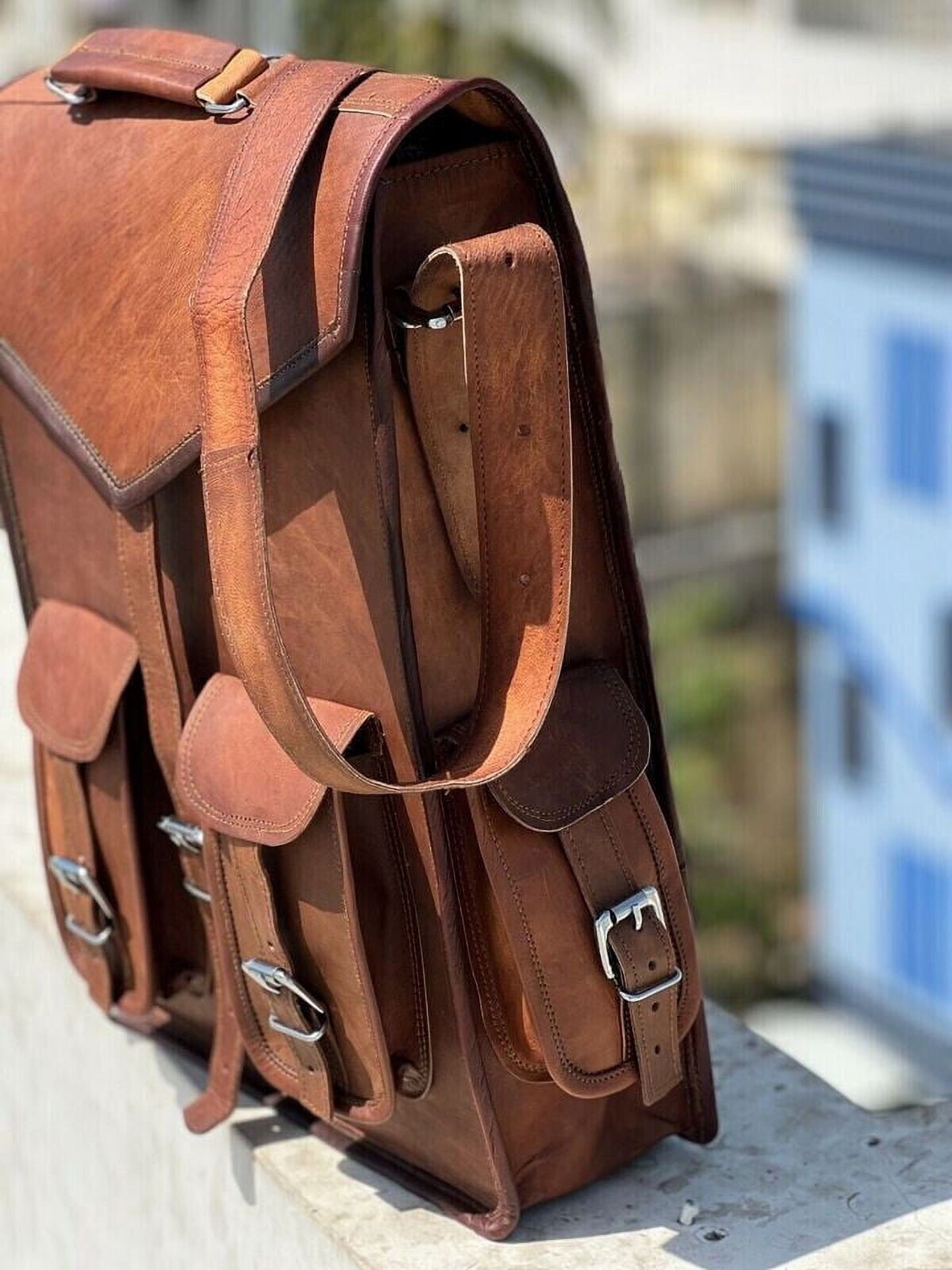 Men's New Brown Shoulder Satchel Messenger Backpack Rucksack Laptop Bag ...