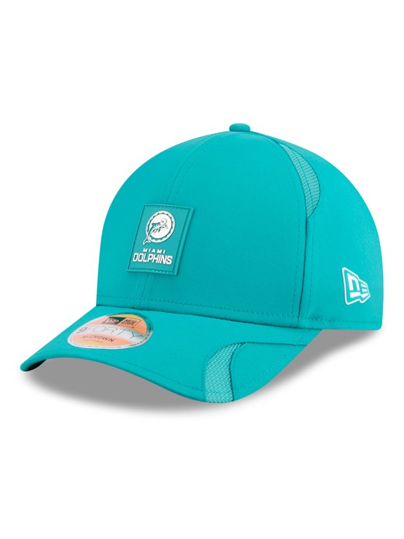 Men's New Era Aqua Miami Dolphins 2025 Sideline Throwback M-Crown 9FORTY Adjustable Hat