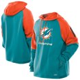 thumbnail image 1 of Men's New Era  Aqua Miami Dolphins Combine Authentic Color Block Raglan Pullover Hoodie, 1 of 5