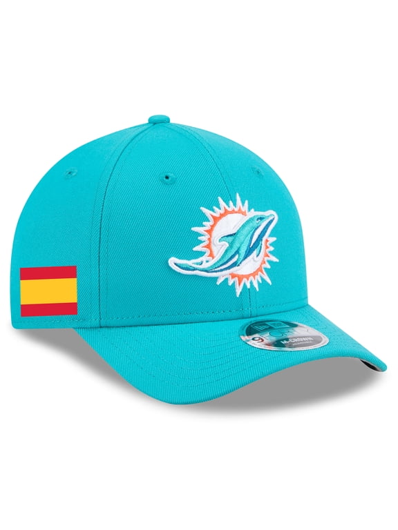 Men's New Era Aqua Miami Dolphins Spain Side Patch 9FORTY M-Crown Adjustable Hat