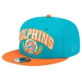 thumbnail image 1 of Men's New Era Aqua/Orange Miami Dolphins Team Establish 9FIFTY Snapback Hat, 1 of 6