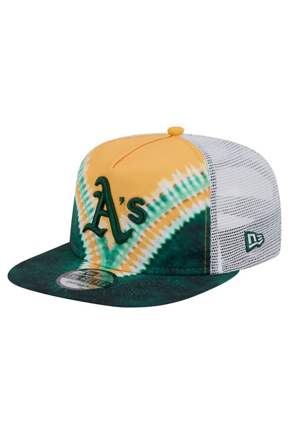 Men's New Era Athletics Tie-Dye Golfer Trucker Adjustable Hat