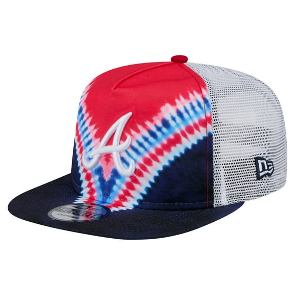 Men's New Era Atlanta Braves Tie-Dye Golfer Trucker Adjustable Hat