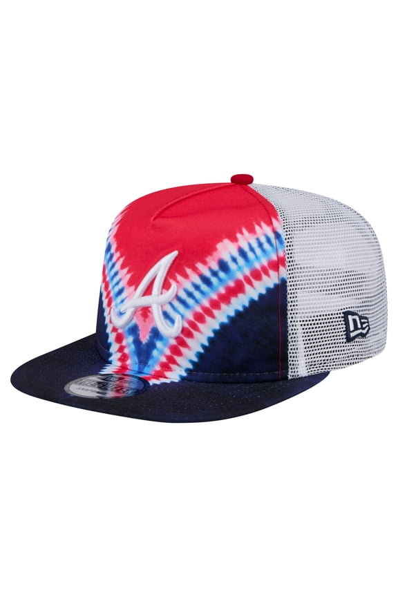 Men's New Era Atlanta Braves Tie-Dye Golfer Trucker Adjustable Hat