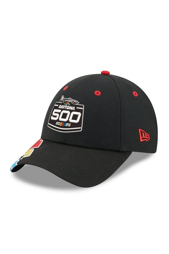Men's New Era Black 2025 Daytona 500 9FORTY Adjustable Hat