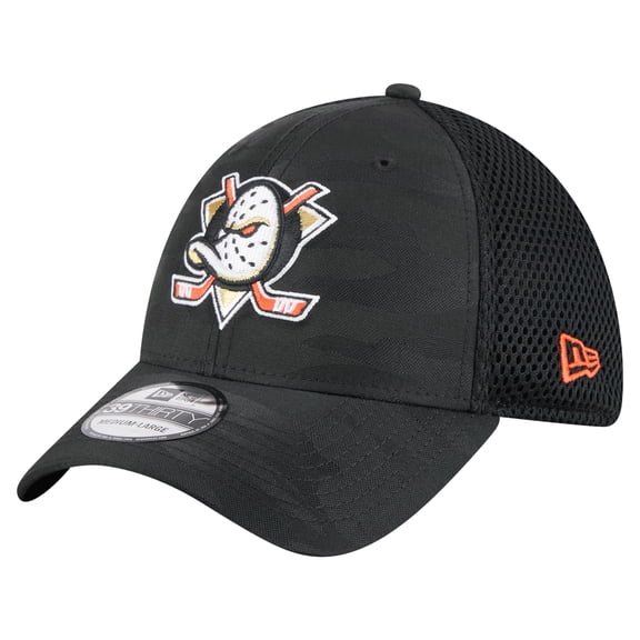 Men's New Era Black Anaheim Ducks Active Subtle Camo 39THIRTY Flex Hat