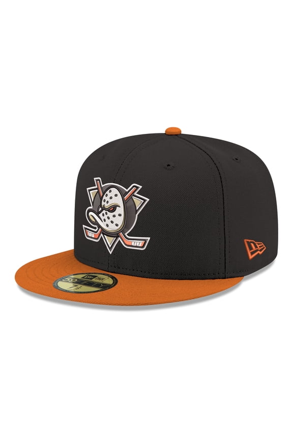 Men's New Era Black Anaheim Ducks Core Logo Two-Tone 59FIFTY Fitted Hat