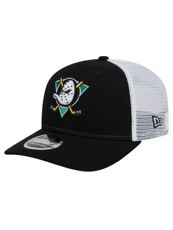 Men's New Era Black Anaheim Ducks Core Trucker 9SEVENTY Stretch-Snap Hat