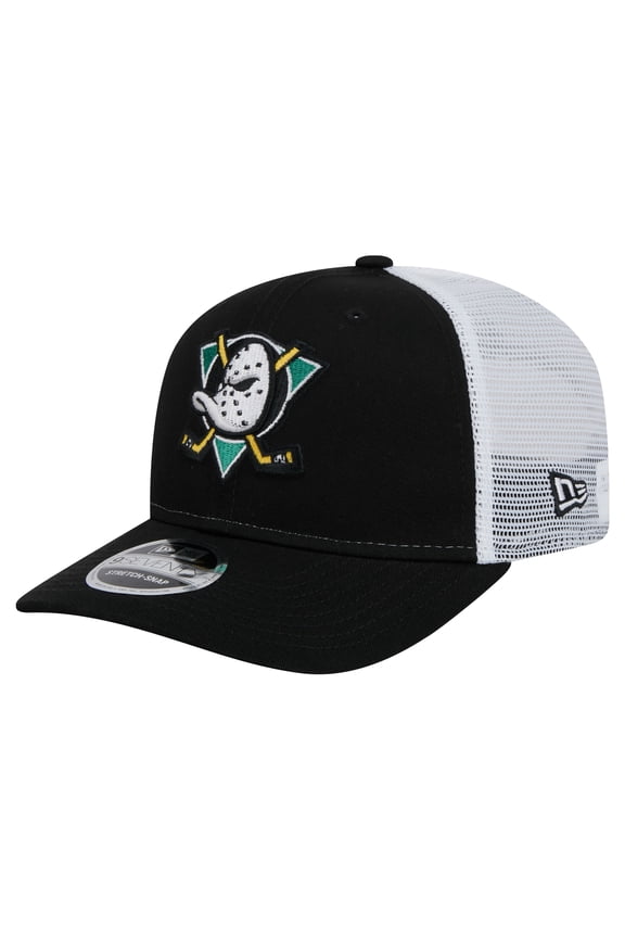 Men's New Era Black Anaheim Ducks Core Trucker 9SEVENTY Stretch-Snap Hat
