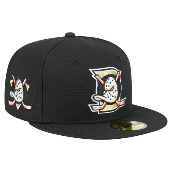 Men's New Era Black Anaheim Ducks Deceptor 59FIFTY Fitted Hat