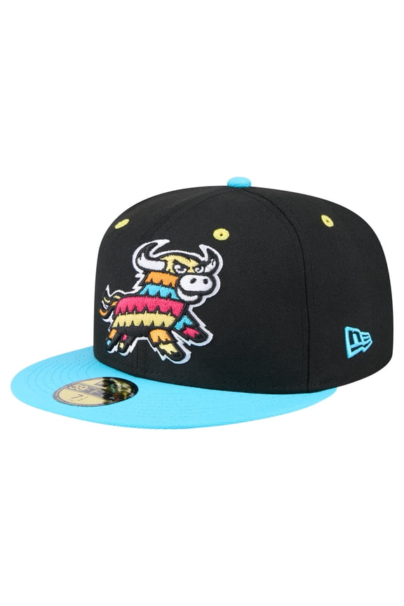 Men's New Era Black/Aqua Erie SeaWolves Copa de la Diversi-n 59FIFTY Fitted Hat