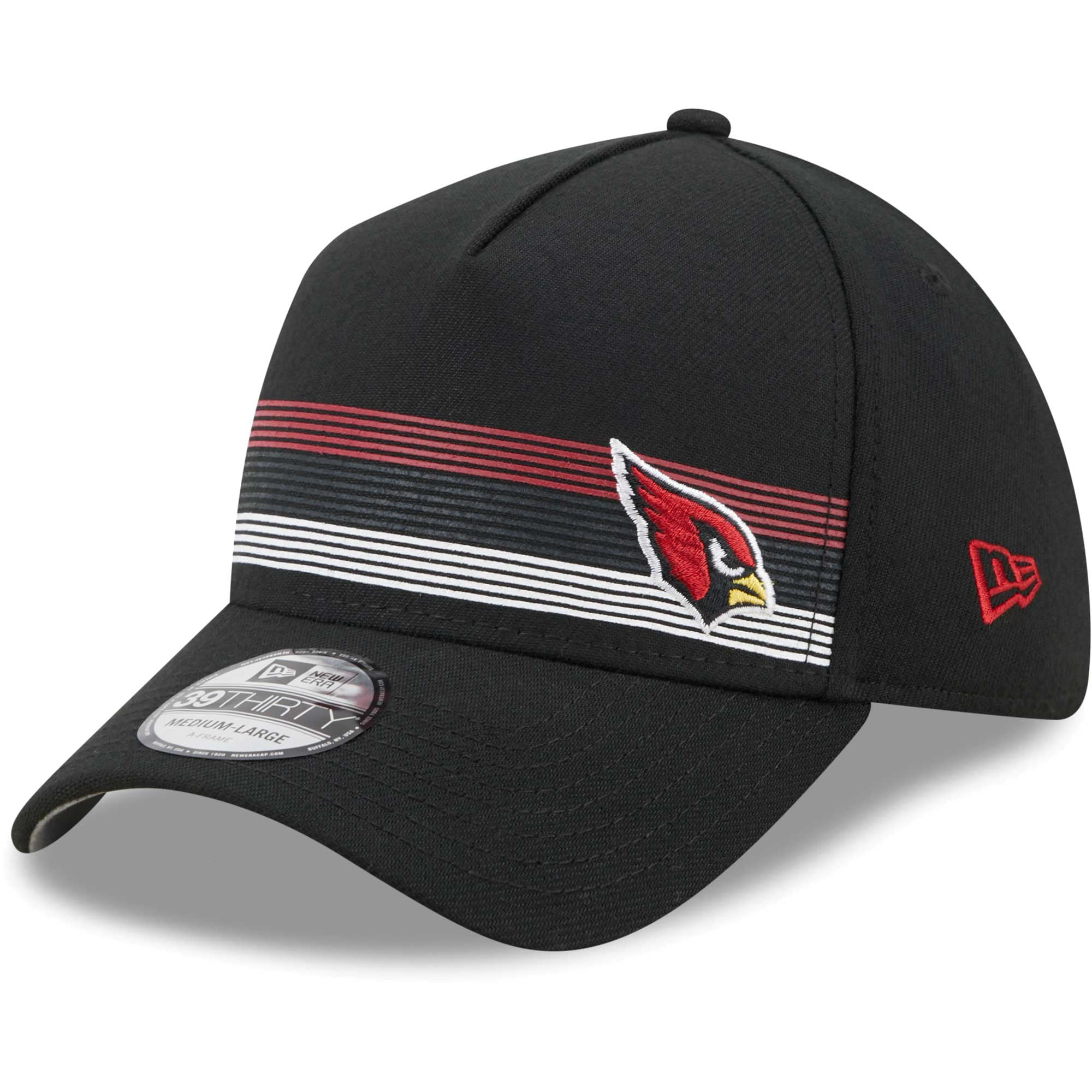 Men's New Era Black Arizona Cardinals Flawless Stripe 39THIRTY
